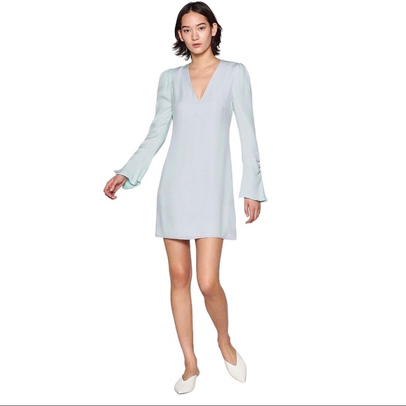 JOIE | Abnar Mint Silk Mini Dress - Picture 4 of 9